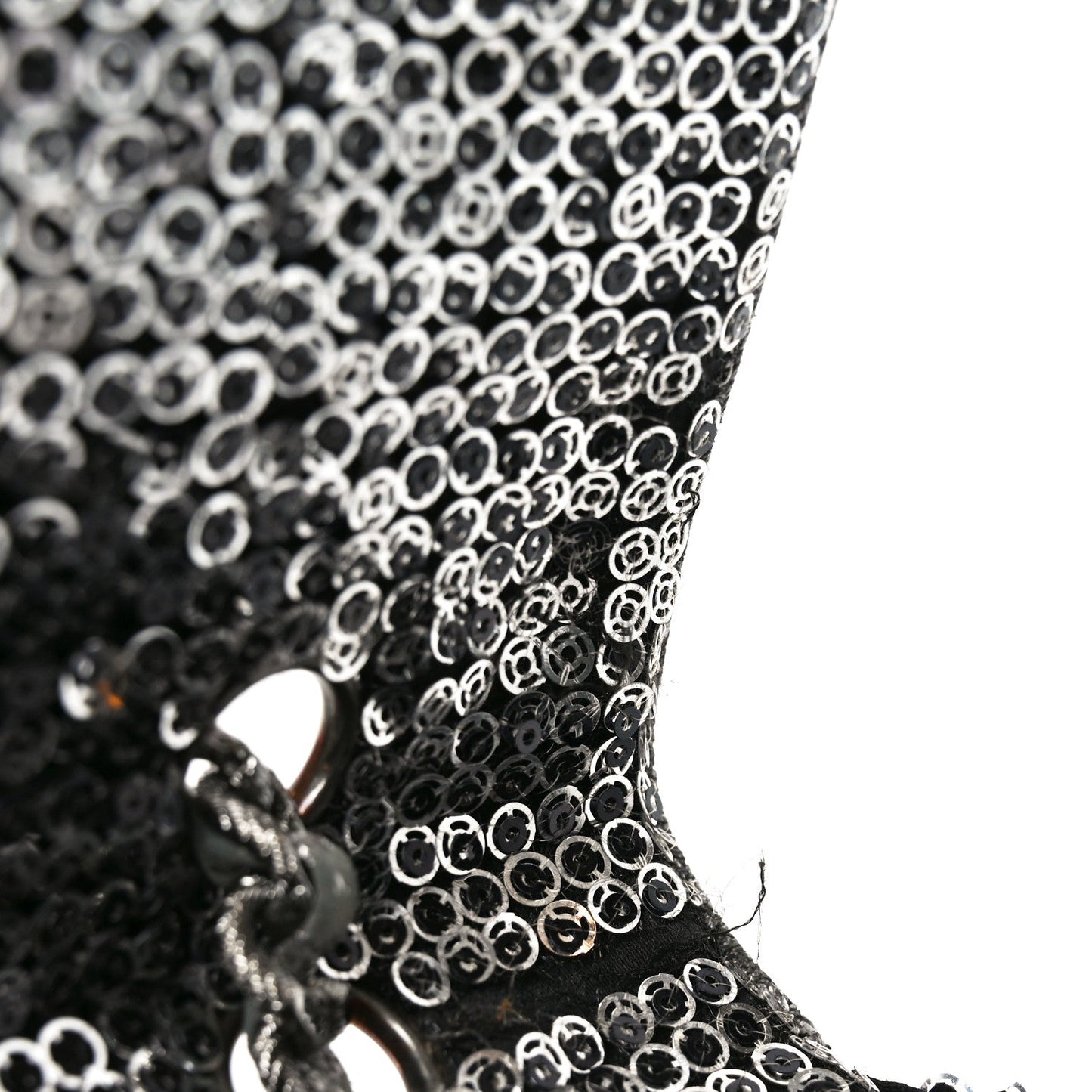 Chanel Sequin Medium Single Flap Dark Silver