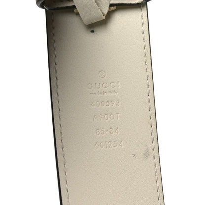 Gucci Calfskin Double G 40mm Belt 85 34 Mystic White