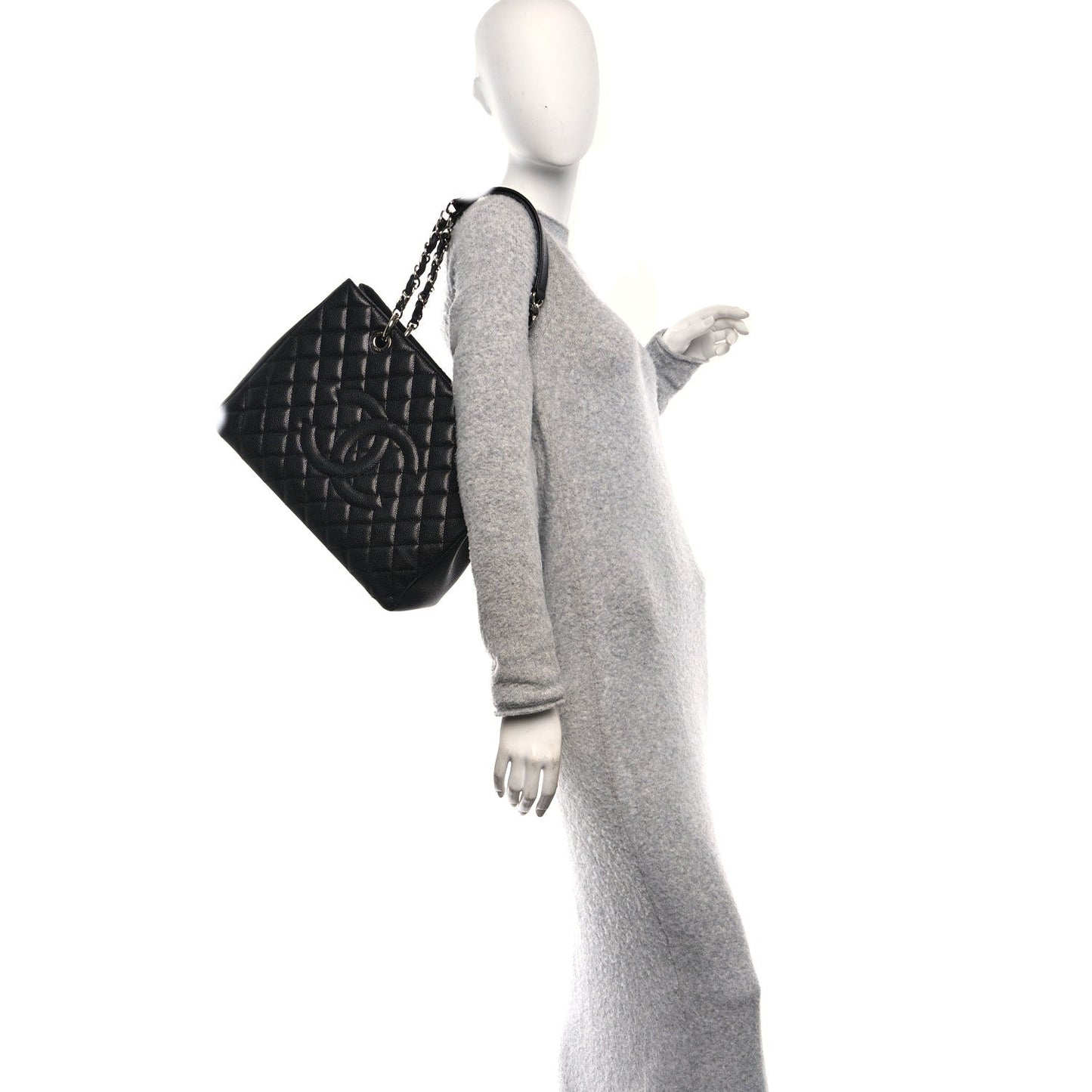 Chanel Caviar Quilted Grand Shopping Tote GST Black