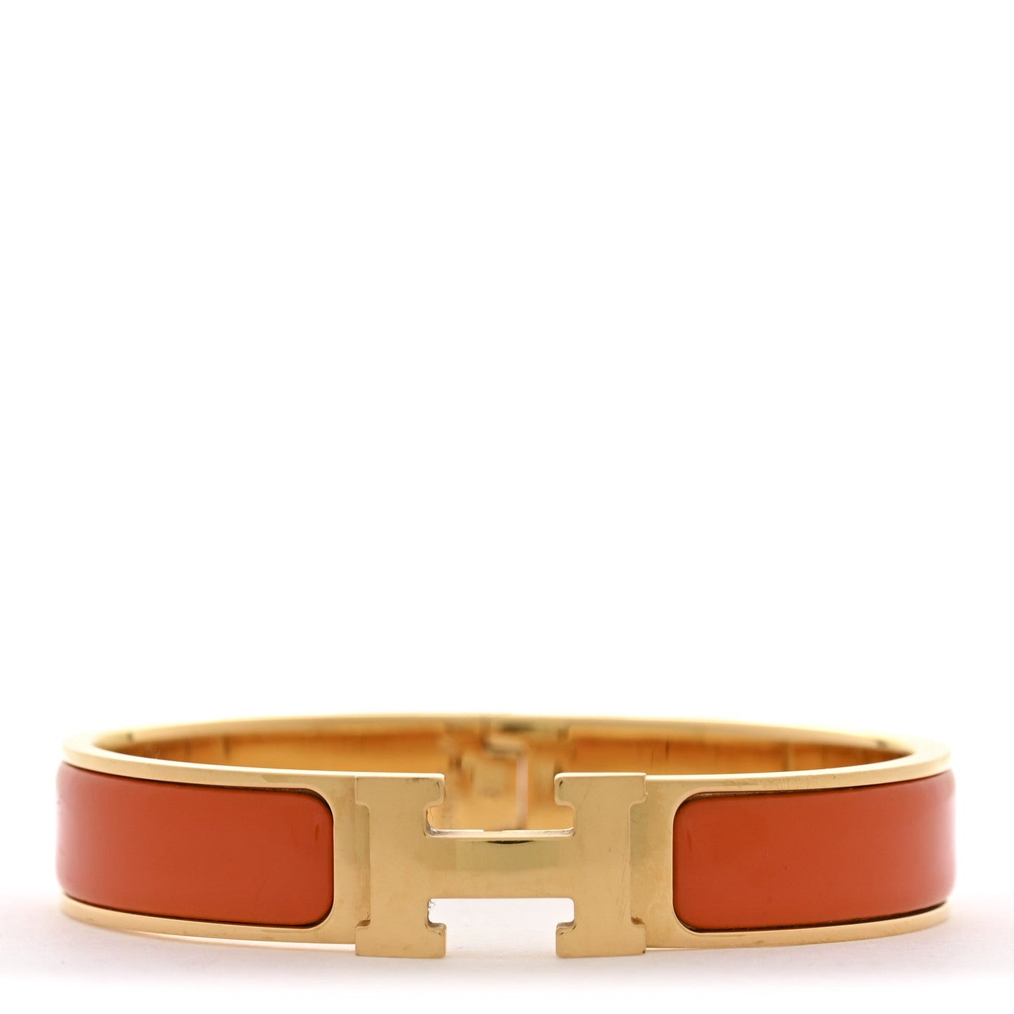 Hermes Enamel Narrow Clic Clac H Bracelet PM Orange