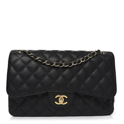 Chanel Caviar Quilted Jumbo Double Flap Black