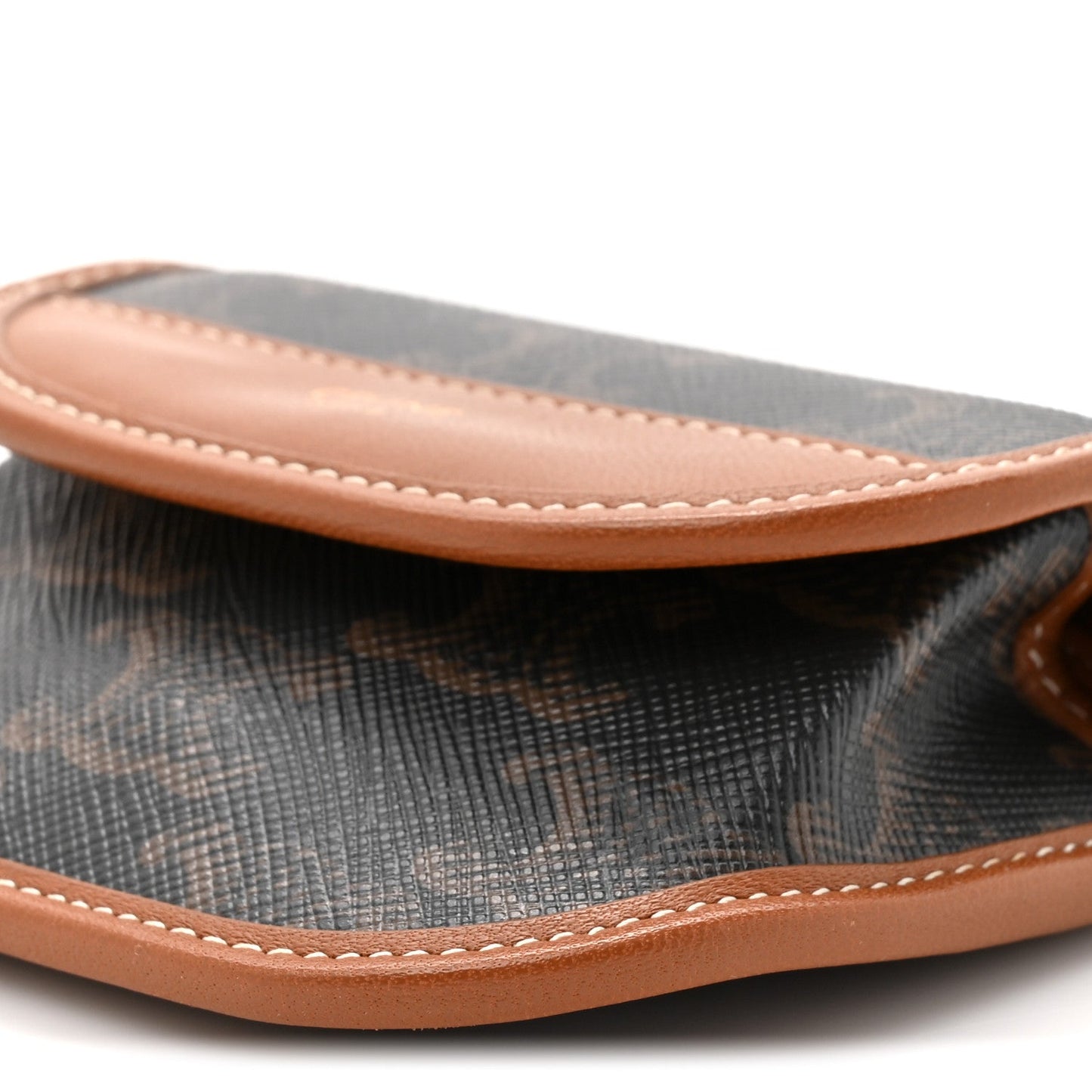 Celine Canvas Calfskin Triomphe Airpod Case Tan