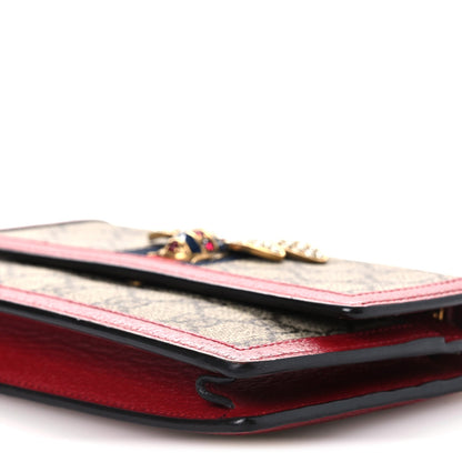 Gucci GG Supreme Monogram Web Queen Margaret Chain Wallet Red