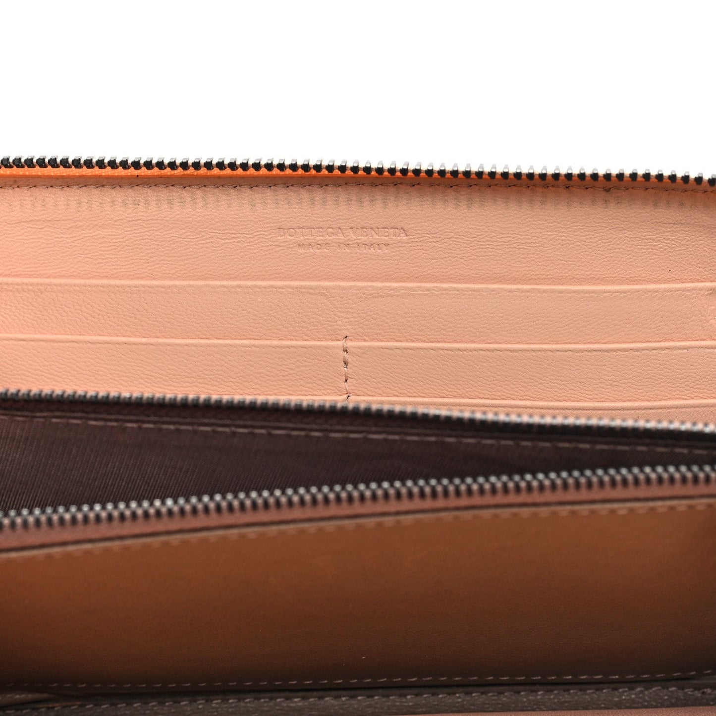 Bottega Veneta Nappa Intrecciato Zip Around Wallet Flamingo