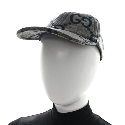 Gucci Wool Monogram Jumbo GG Antonio Baseball Hat M Grey