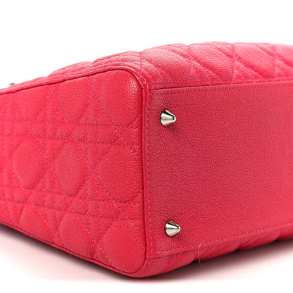 Christian Dior Grained Calfskin Cannage Medium Lady Dior Pink