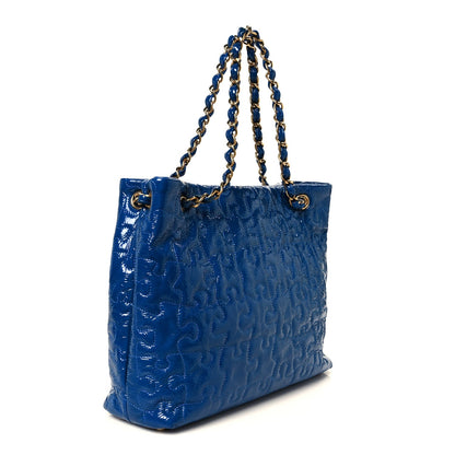 Chanel Patent Puzzle Tote Electric Blue
