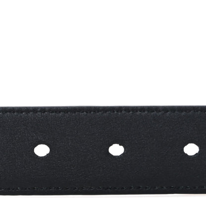 Saint Laurent Grained Calfskin Monogram Cassandre Square Buckle Belt  90 36 Black