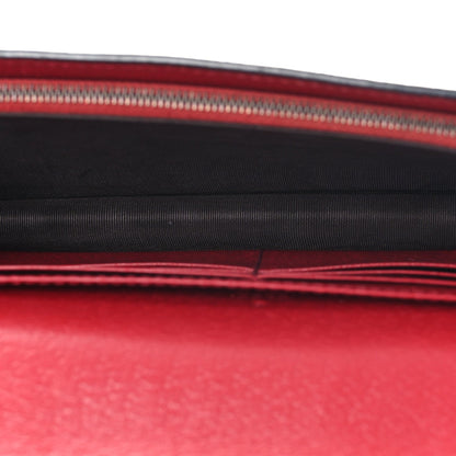 Gucci GG Supreme Monogram Web Queen Margaret Chain Wallet Red