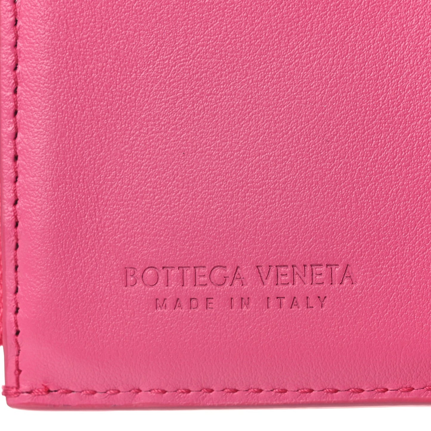 Bottega Veneta Nappa Calfskin Maxi Intrecciato Cassette Tri-Fold Wallet Cranberry