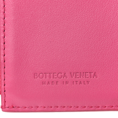 Bottega Veneta Nappa Calfskin Maxi Intrecciato Cassette Tri-Fold Wallet Cranberry