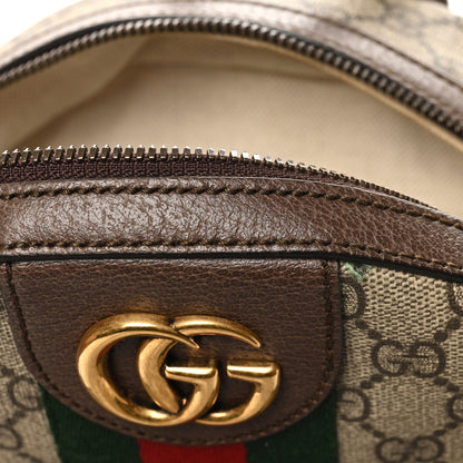 Gucci GG Supreme Monogram Calfskin Web Small Ophidia Day Backpack Beige Ebony New Acero