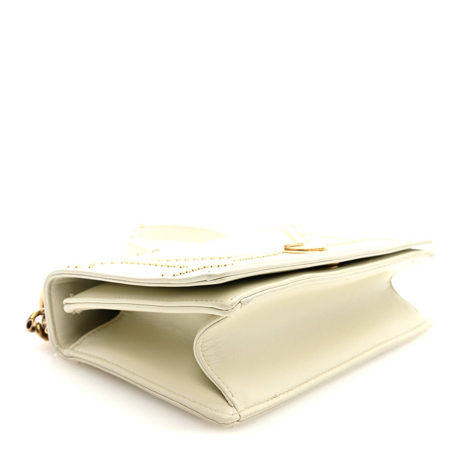 Christian Dior Lambskin Studded Small Diorama Flap Bag Latte