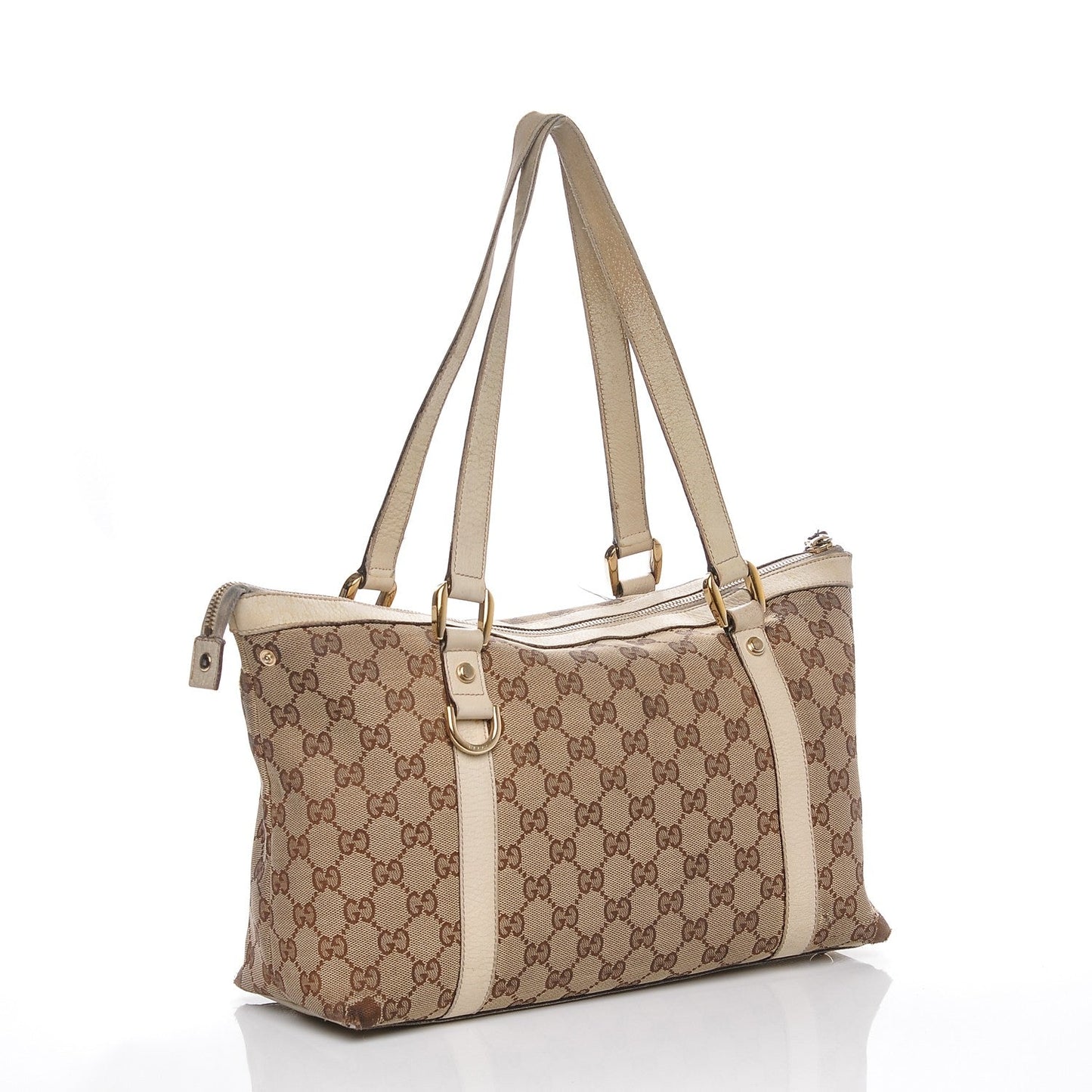 Gucci Monogram Medium Abbey Tote Off White