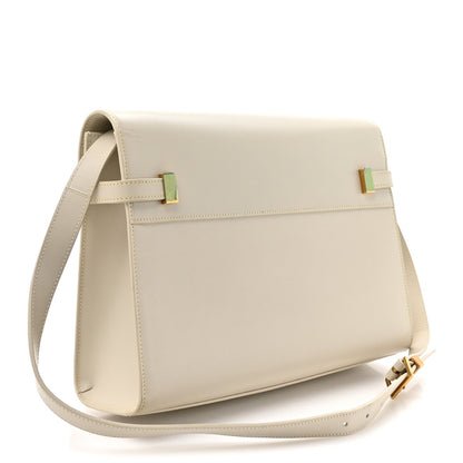Saint Laurent Smooth Calfskin Manhattan Shoulder Bag Crema Soft