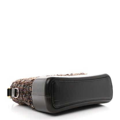 Chanel Tweed Calfskin Medium Gabrielle Hobo Brown