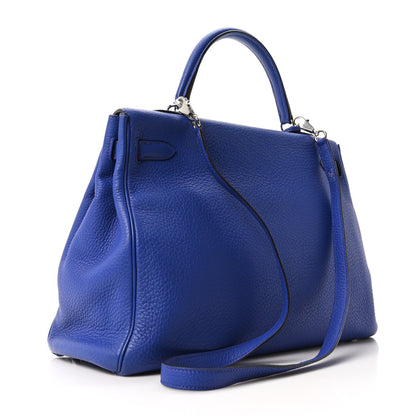 Hermes Togo Kelly Retourne 35 Bleu Electrique