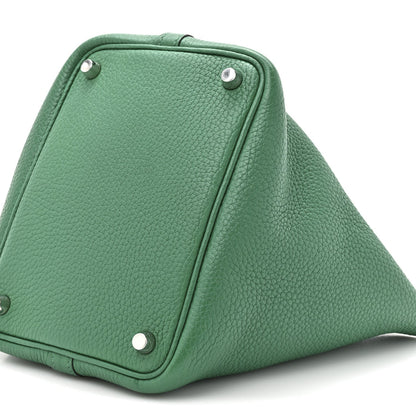 Hermes Taurillon Clemence Picotin Lock 18 PM Vert Vertigo