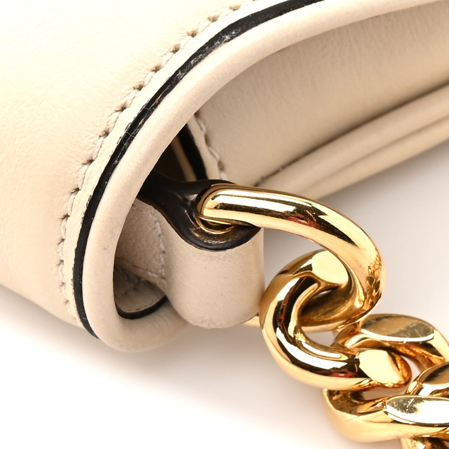 Gucci Roxy Calfskin Blondie Chain Shoulder Flap Bag Mystic White