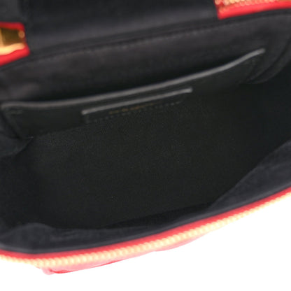 Saint Laurent Grain de Poudre Quilted 80's Vanity Bag Rouge Eros