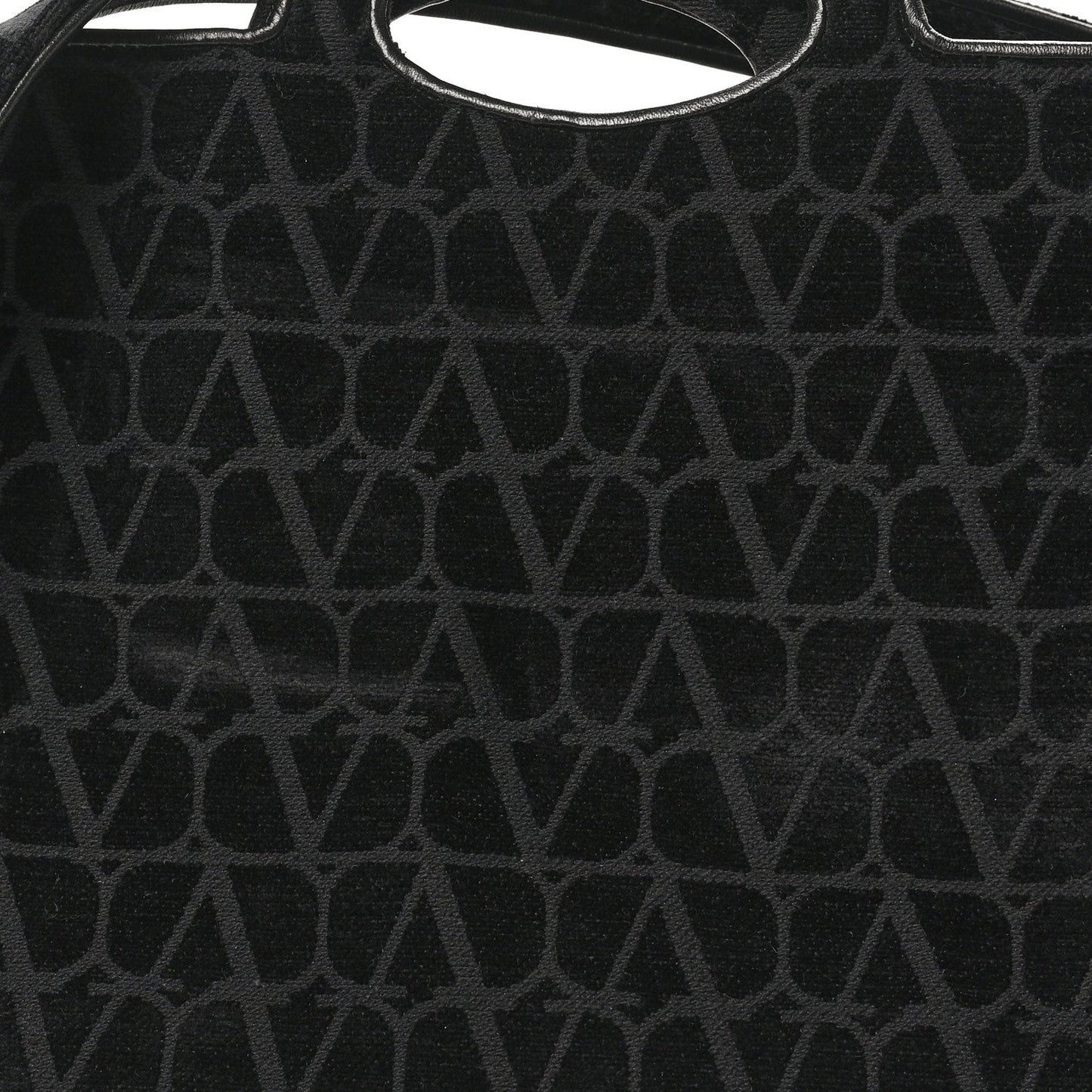 Valentino Garavani Toile Iconographe Goatskin Le Troisieme Shopping Bag Black