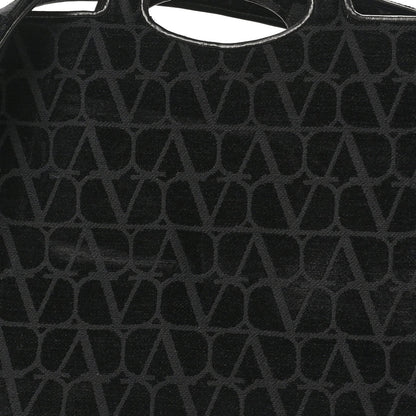 Valentino Garavani Toile Iconographe Goatskin Le Troisieme Shopping Bag Black