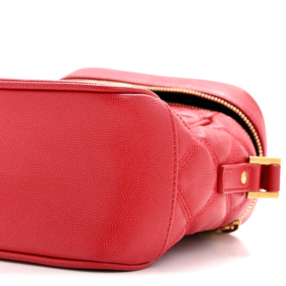 Saint Laurent Grain de Poudre Quilted 80's Vanity Bag Rouge Eros