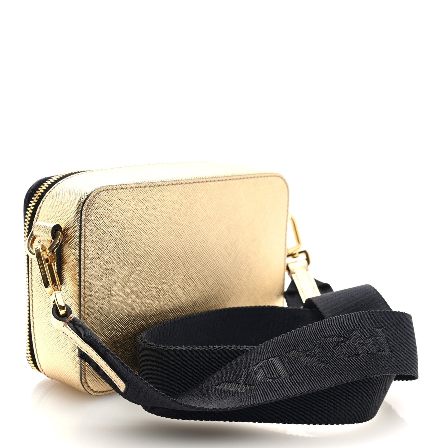 Prada Saffiano Travel Small Brique Crossbody Bag Platino