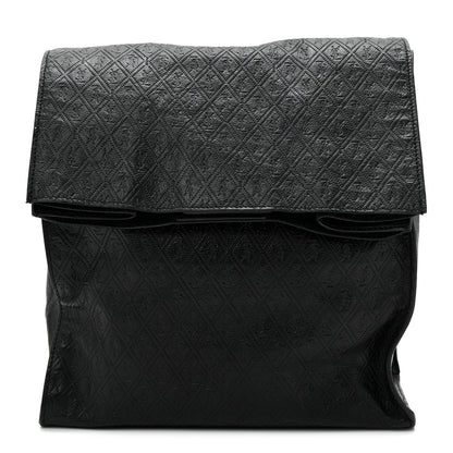 Saint Laurent Calfskin Monogram Deli Paper Bag  Vintage Black