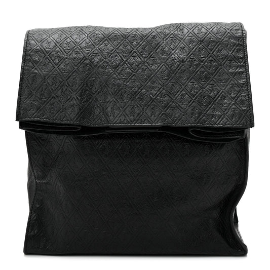 Saint Laurent Calfskin Monogram Deli Paper Bag  Vintage Black