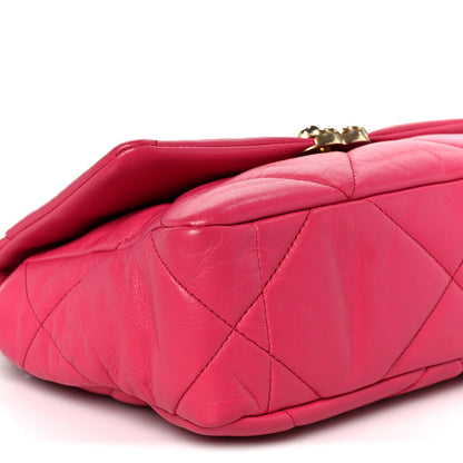 Chanel Lambskin Quilted Medium Chanel 19 Flap Dark Pink