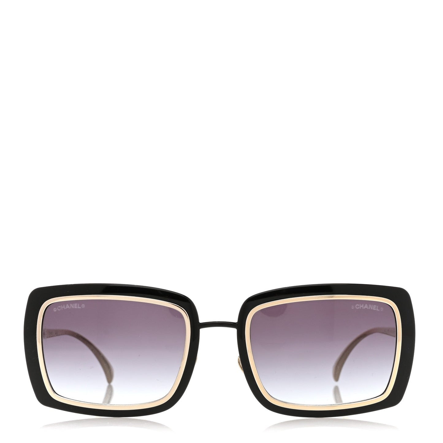 Chanel Metal Crystal CC Logo Sunglasses 71707 Black Gold