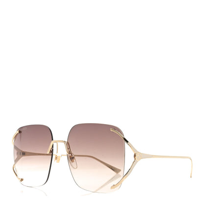 Gucci Metal Oversized Sunglasses GG0646S Gold Brown