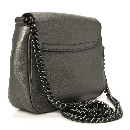 Gucci Metallic Pebbled Calfskin Small Soho Flap Crossbody Sasso