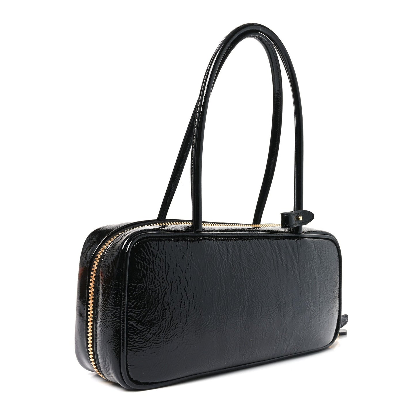 Miu Miu Naplak Patent Small Beau Top Handle Bag Black
