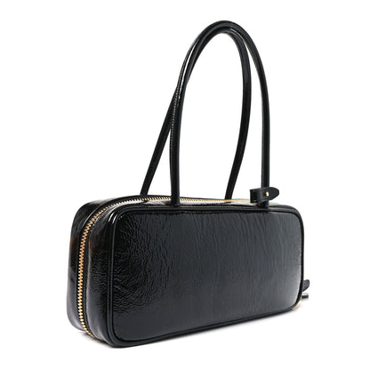 Miu Miu Naplak Patent Small Beau Top Handle Bag Black