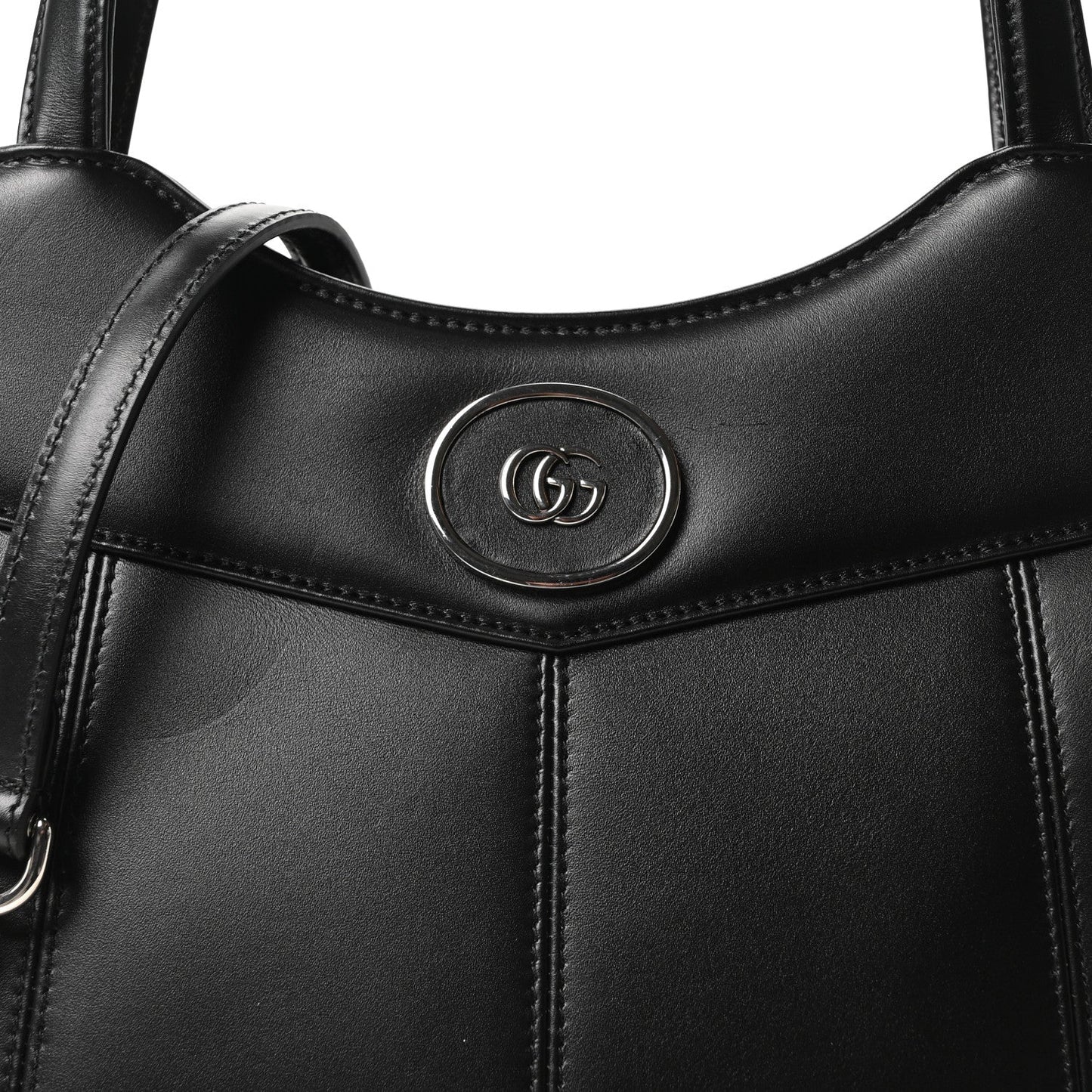 Gucci Calfskin Petite GG Medium Tote Bag Black