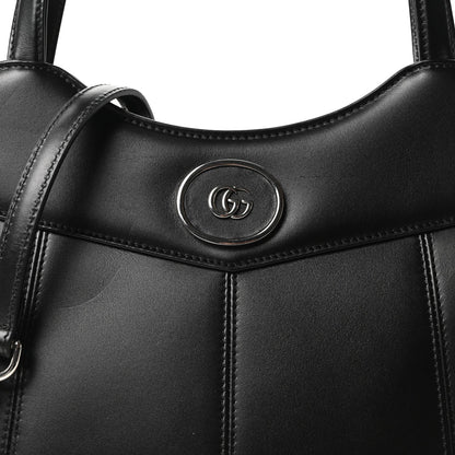 Gucci Calfskin Petite GG Medium Tote Bag Black