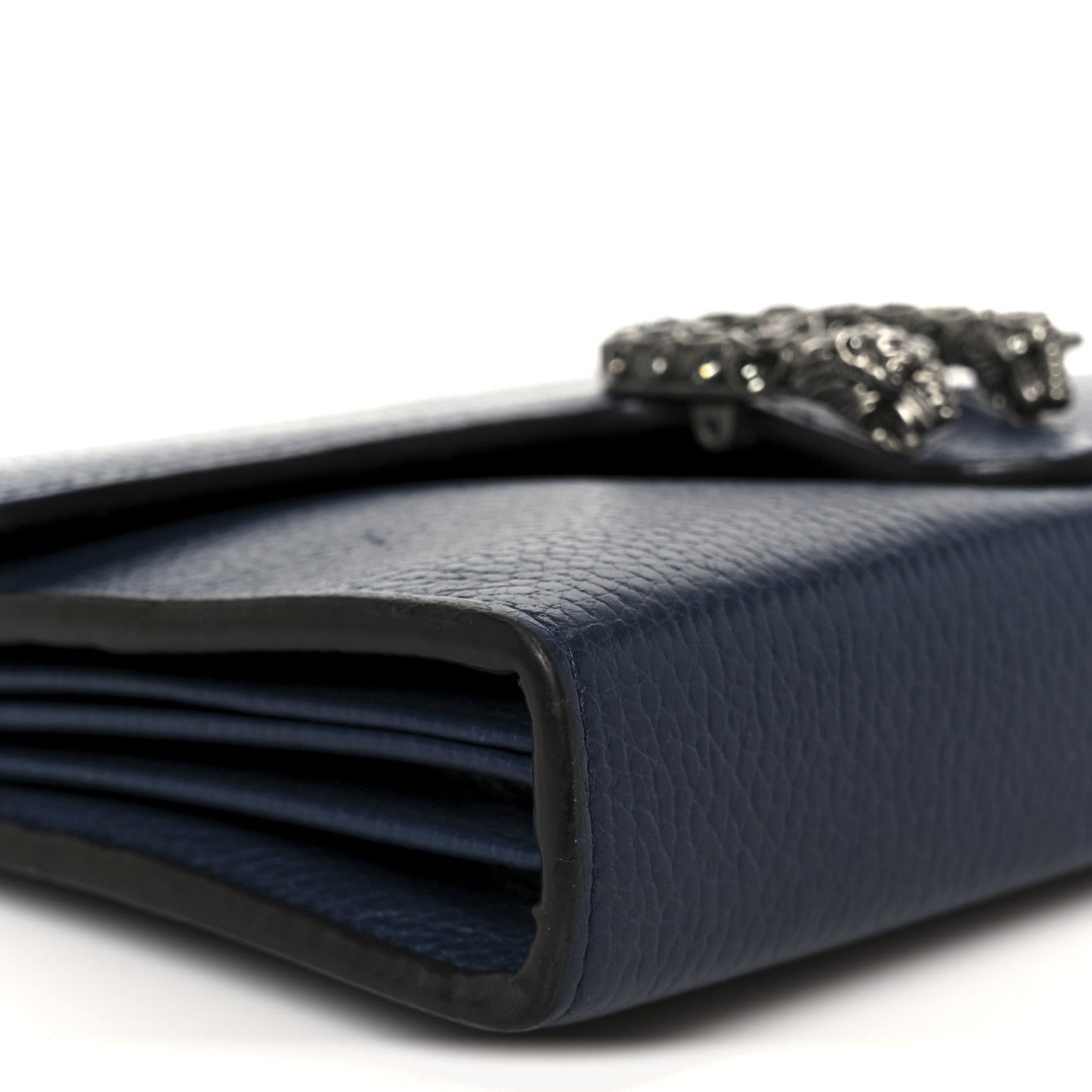 Gucci Dollar Calfskin Crystal Mini Dionysus Chain Wallet Blue Agata Black Diamond