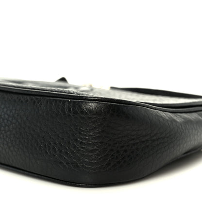 Gucci Pebbled Calfskin Medium Soho Flap Crossbody Black