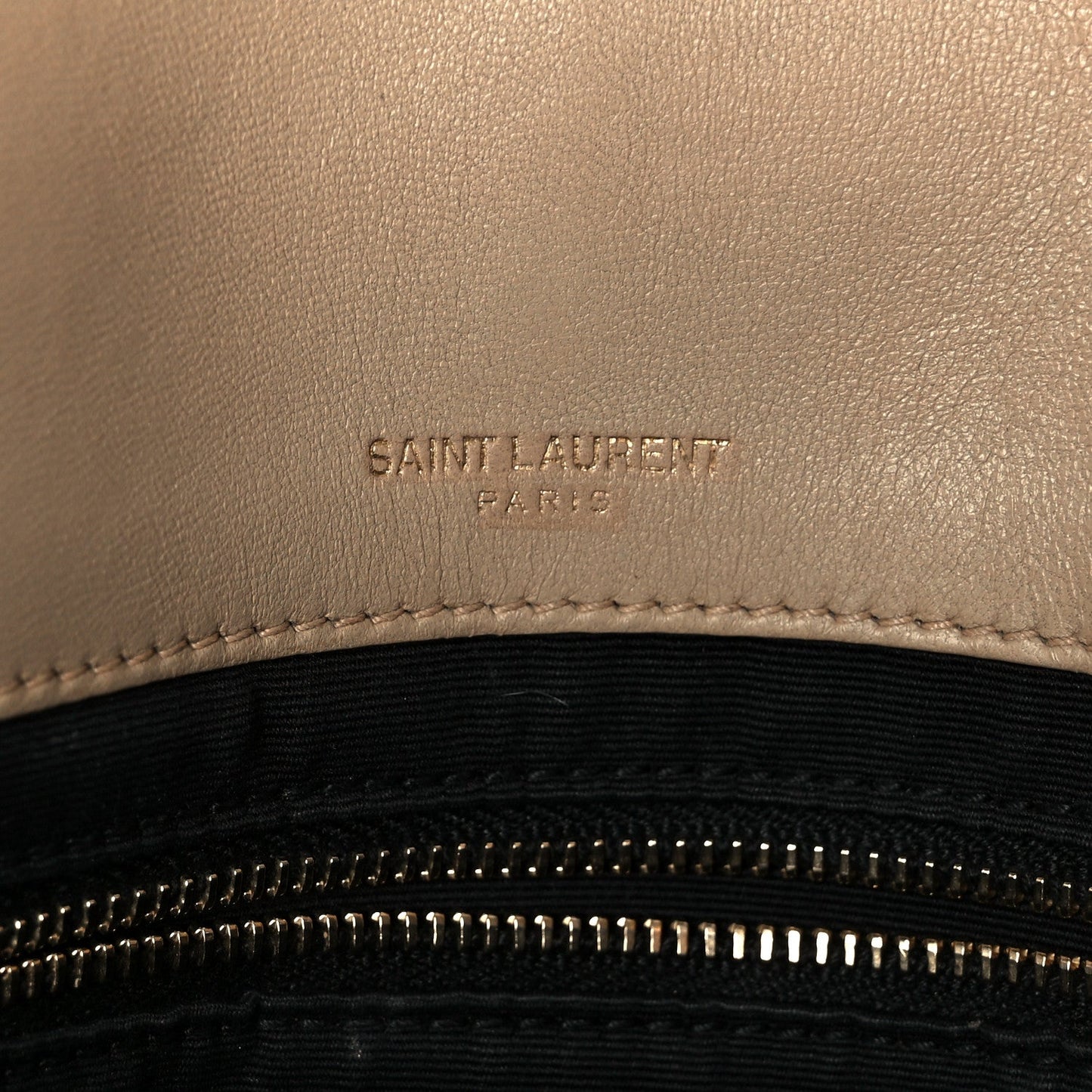 Saint Laurent Lambskin Patchwork Monogram Medium Jamie Beige