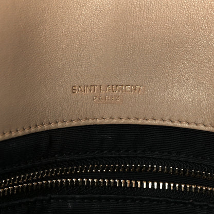 Saint Laurent Lambskin Patchwork Monogram Medium Jamie Beige