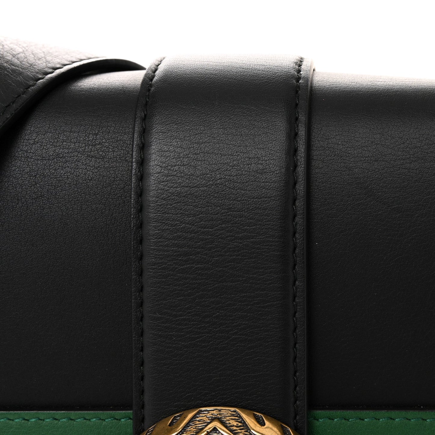 Gucci Moon Calfskin Web Large Dionysus Bamboo Top Handle Bag Black Bright Evergreen Hibiscus Red