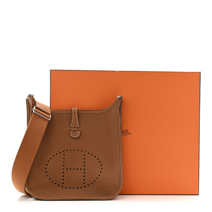 Hermes Taurillon Clemence EVELYNE III PM Gold
