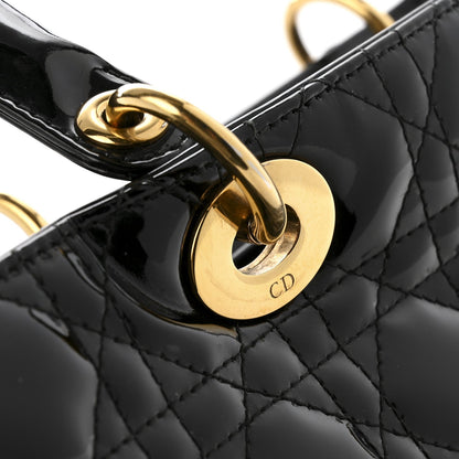 Christian Dior Patent Cannage Large Lady Dior Black