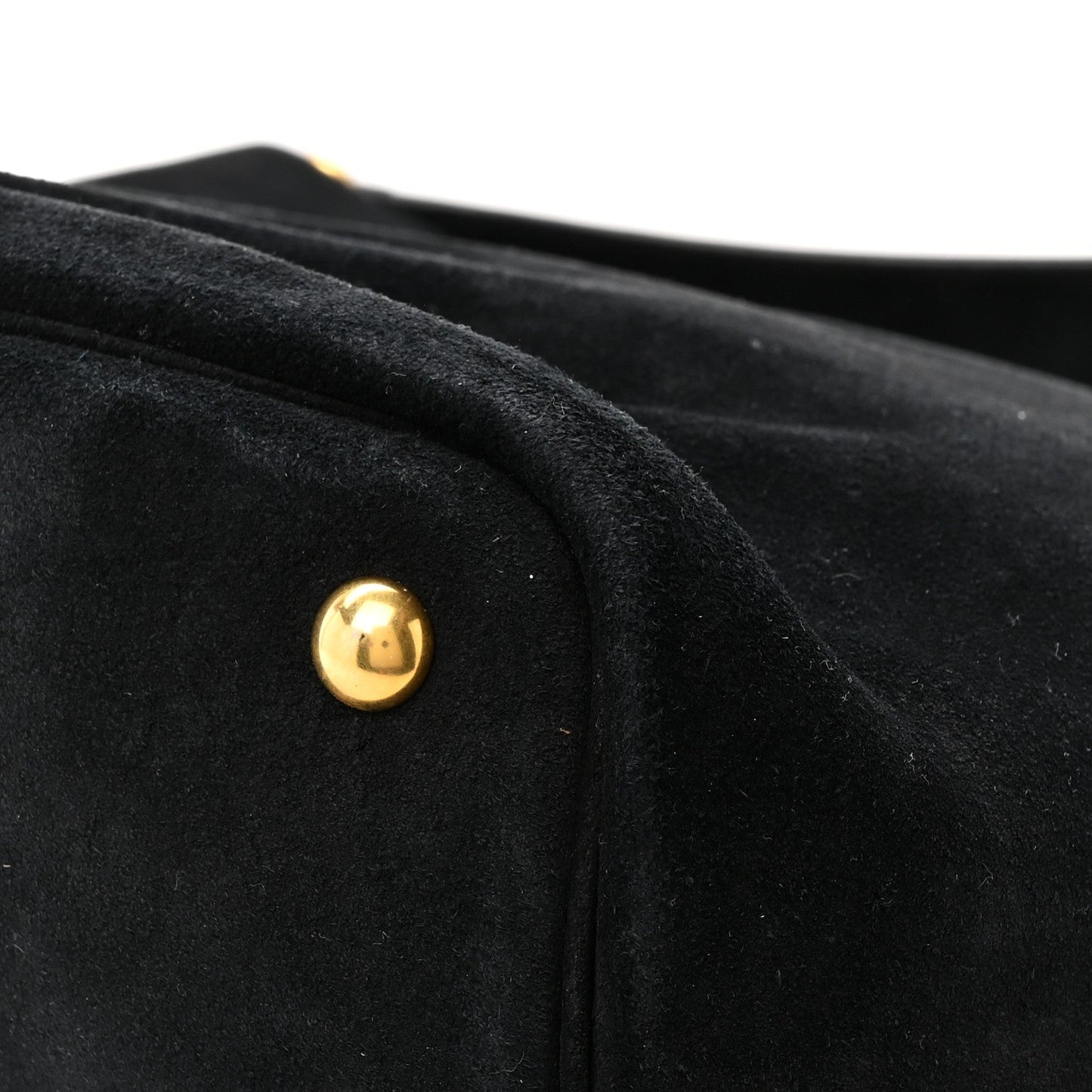 Saint Laurent Suede Studded Bucket Bag Black