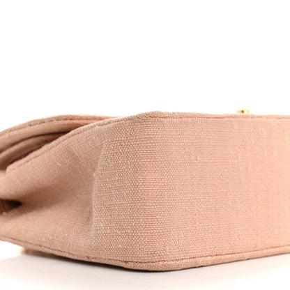 Chanel Canvas Quilted Small Double Flap Light Pink