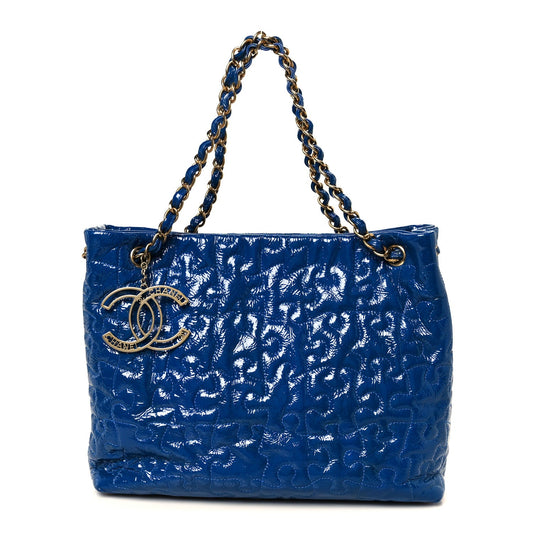 Chanel Patent Puzzle Tote Electric Blue