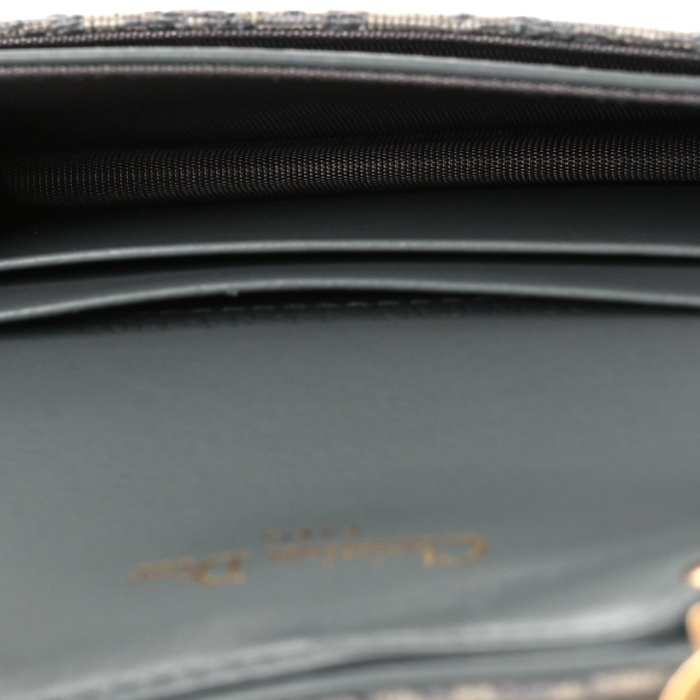 Christian Dior Oblique Saddle Bloom Card Holder Gray