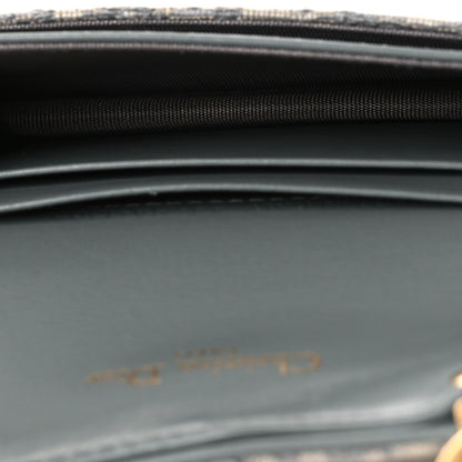 Christian Dior Oblique Saddle Bloom Card Holder Gray